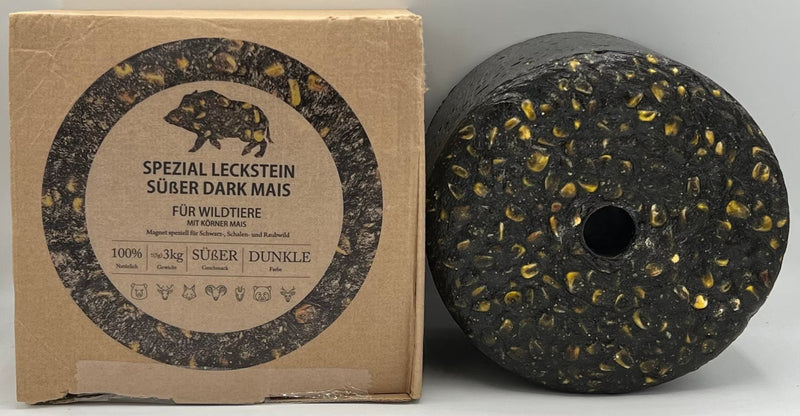 Wildlutscher Leckstein süßer Dark-Mais 3 kg – für Schwarzwild