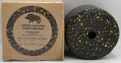 Wildlutscher Leckstein süßer Dark-Mais 3 kg – für Schwarzwild