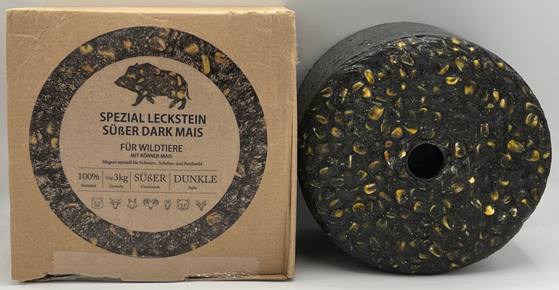 Wildlutscher Leckstein süßer Dark-Mais 3 kg – für Schwarzwild
