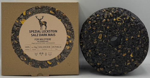 Wildlutscher Leckstein Salz Dark-Mais 3 kg – für Schalenwild