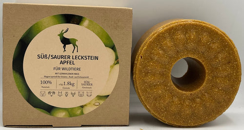 Wildlutscher Leckstein Apfel süß inkl. gemahlener Mais (1,8kg)