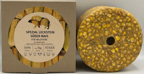 Wildlutscher Leckstein "Süßer Mais" für alle Wildarten (3 kg) im Karton
