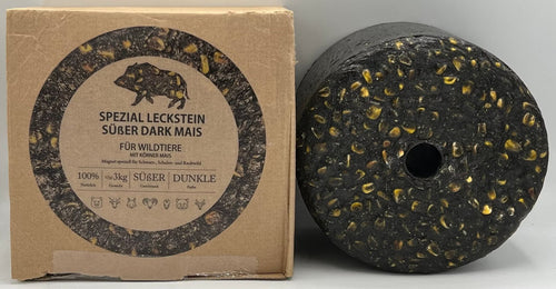 Wildlutscher Leckstein süßer Dark-Mais 3 kg – für Schwarzwild