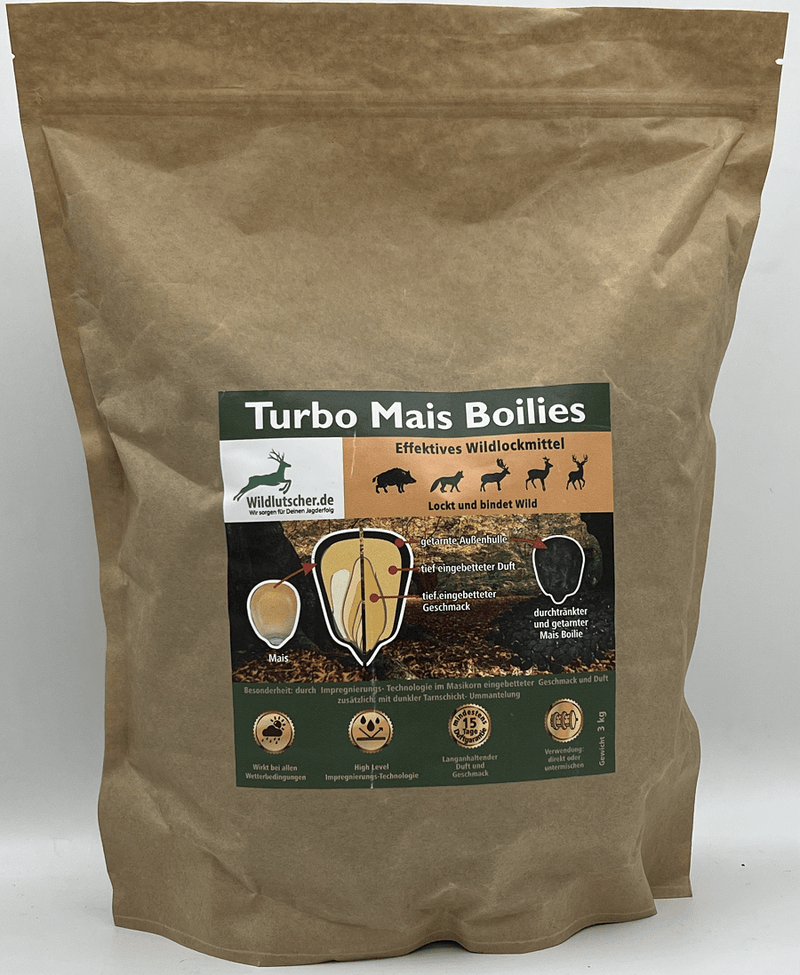 Wildlutscher Turbo Mais Boilies 3 kg – Kirrmais mit Lockstoff